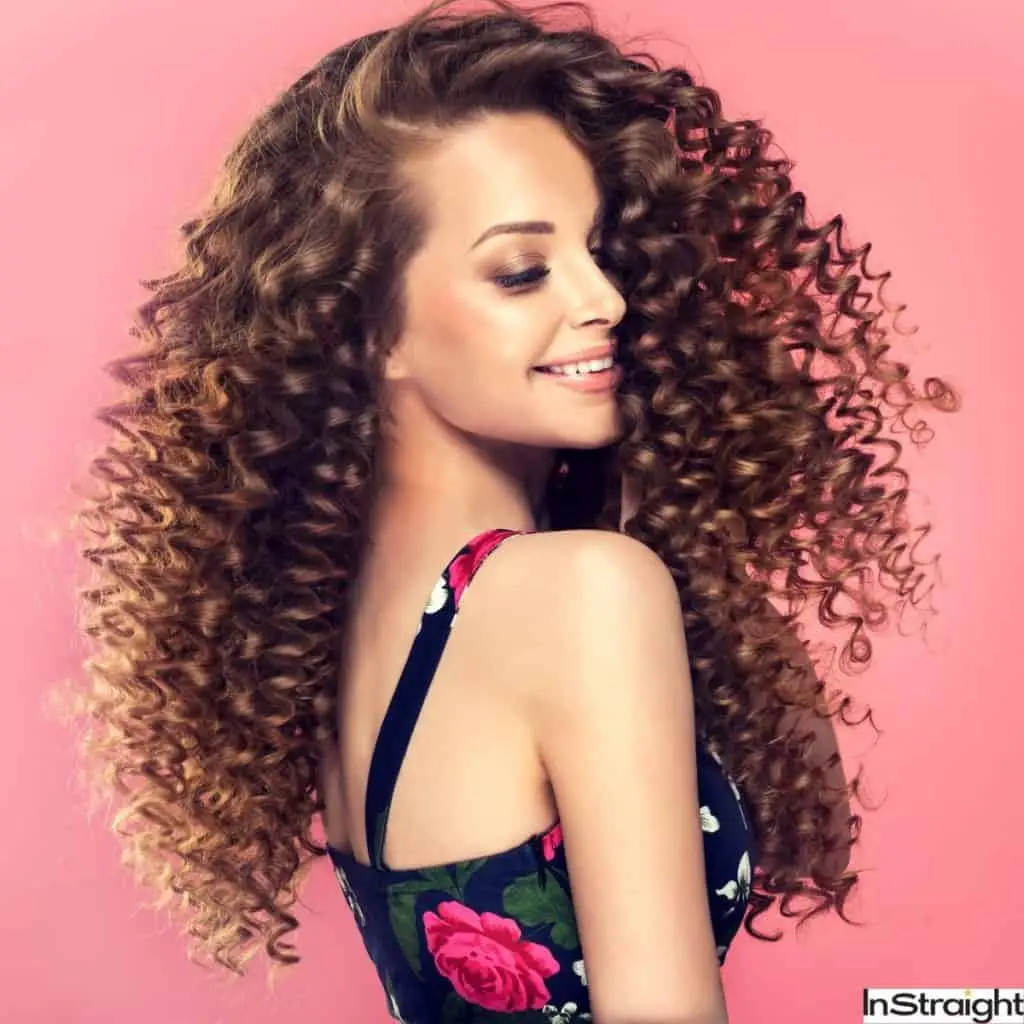 woman with curly hair